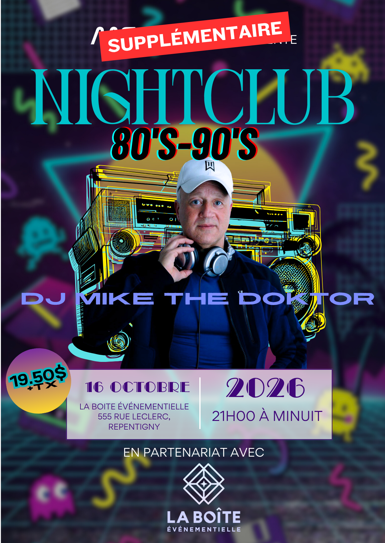 NightClub 80-90 REPENTIGNY 16 octobre SUPPLÉMENTAIRE