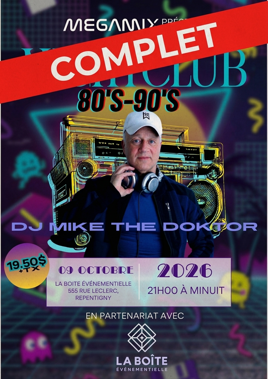 NightClub 80-90 REPENTIGNY 09 OCTOBRE COMPLET